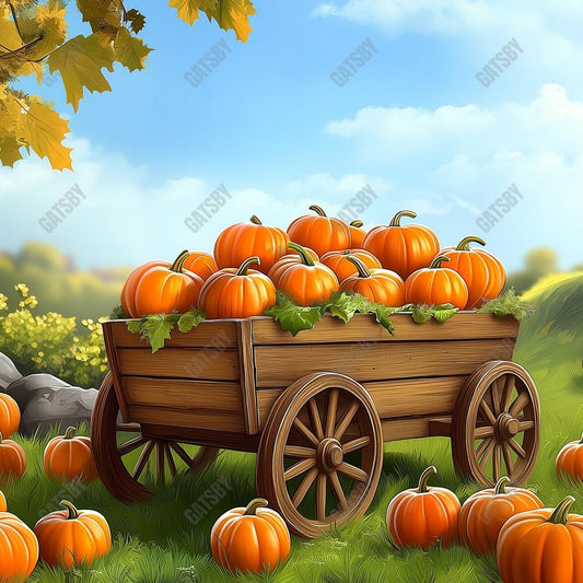 Gatsby Autumn Pumpkin Patch Photography Backdrop Gbsx-01131