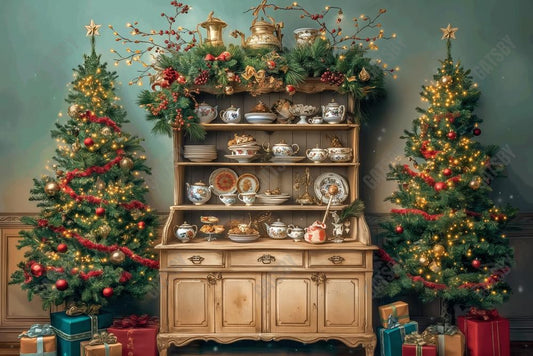 Gatsby Cabinet Of Christmas Delights Photography Backdrop Gbsx-00326