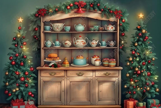 Gatsby Cabinet Of Christmas Delights Photography Backdrop Gbsx-00327