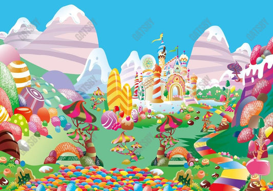 Gatsby Candyland Castle Photography Backdrop Gbsx-00394