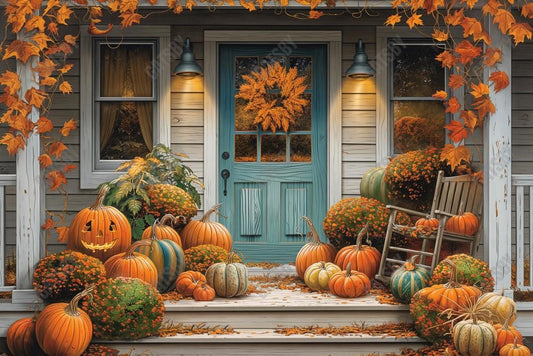 Gatsby Charming Autumn Porch Photography Backdrop Gbsx-00561