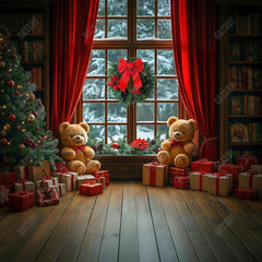 Gatsby Christmas Bears Room Window Photography Backdrop Gbsx-01079