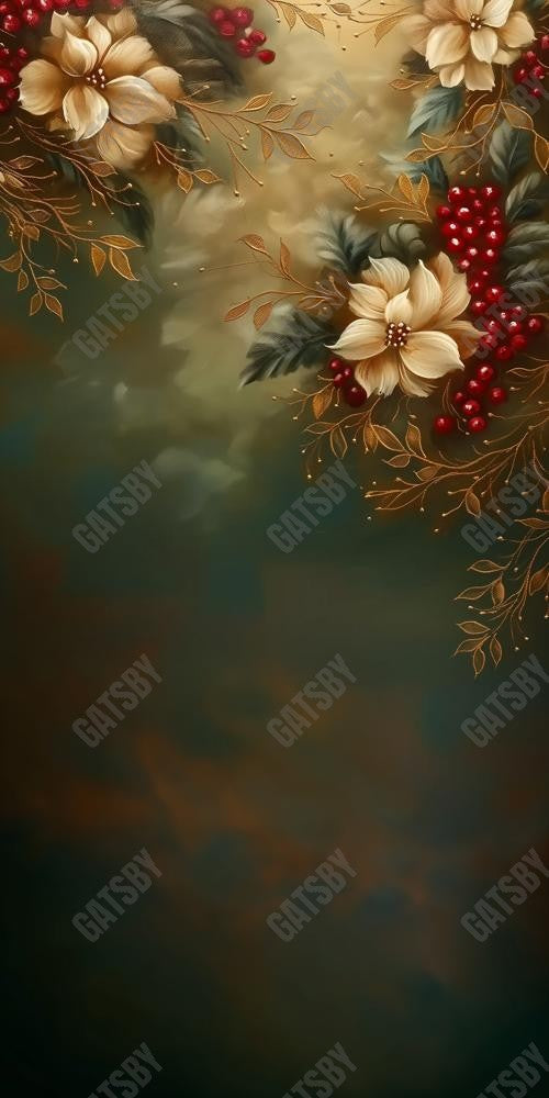 Christmas Blooms Photography Backdrop GBSX-99679