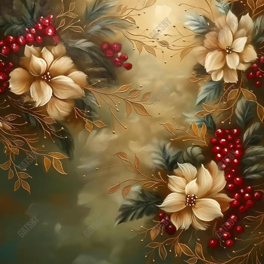 Christmas Blooms Photography Backdrop GBSX-99679