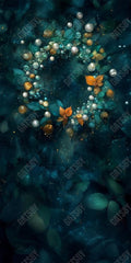 Gatsby Christmas Blue Merry Wreath Celebration  Photography Backdrop Gbsx-01211
