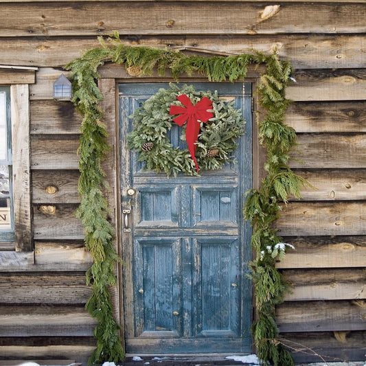 Gatsby Christmas Blue Wooden Door Photography Backdrop Gbsx-00539