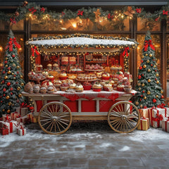 Gatsby Christmas Candy Cart Photography Backdrop Gbsx-01152