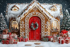 Gatsby Christmas Festive Gingerbread House Photography Backdrop Gbsx-01148