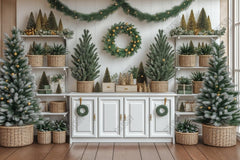 Gatsby Christmas Greenery Kitchen Photography Backdrop Gbsx-01151