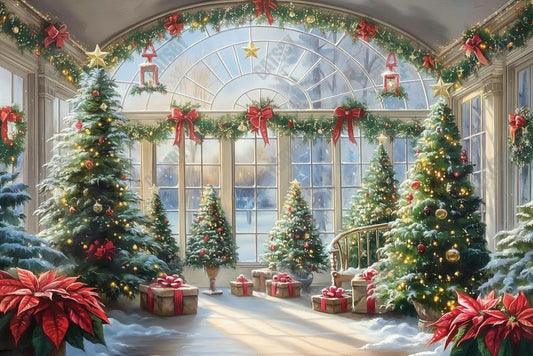 Gatsby Christmas Greenhouse Photography Backdrop Gbsx-00207