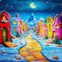 Gatsby Christmas Holiday Scenic Village Photography Backdrop Gbsx-01140