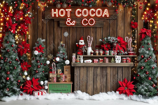 Gatsby Christmas Hot Cocoa Bar Photography Backdrop Gbsx-01092