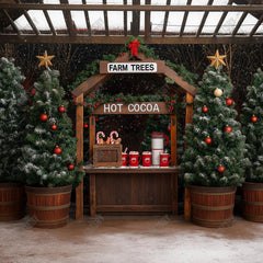 Gatsby Christmas Hot Cocoa Tree Farm Photography Backdrop Gbsx-01094