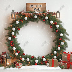 Gatsby Christmas Joy To The World Wreath Photography Backdrop Gbsx-01113