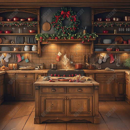 Christmas Kitchen Photography Backdrop GBSX-99700