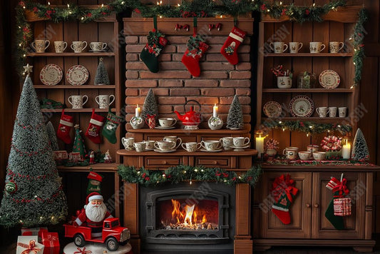 Gatsby Christmas Kitchen Story Photography Backdrop Gbsx-00465