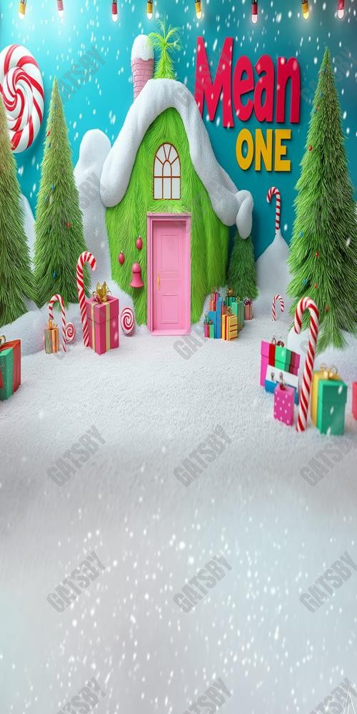Gatsby Christmas Mean One Cake Smash Photography Backdrop Gbsx-01438