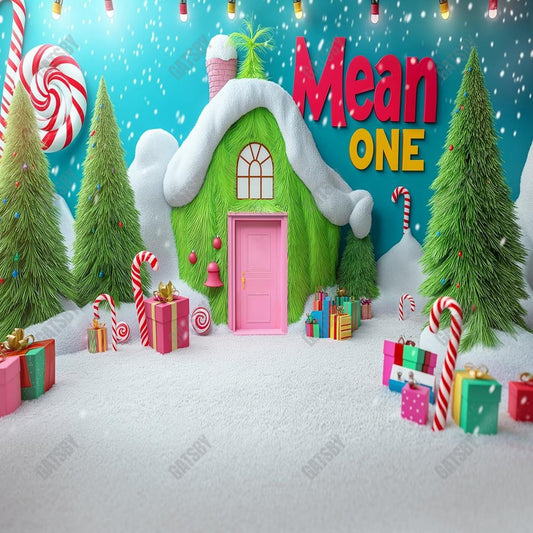 Gatsby Christmas Mean One Cake Smash Photography Backdrop Gbsx-01438