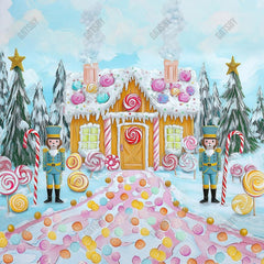 Gatsby Christmas Nutcracker Candyland Gingerbread House Photography Backdrop Gbsx-01084