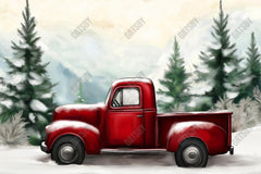 Gatsby Christmas Red Truck Photography Backdrop Gbsx-01194