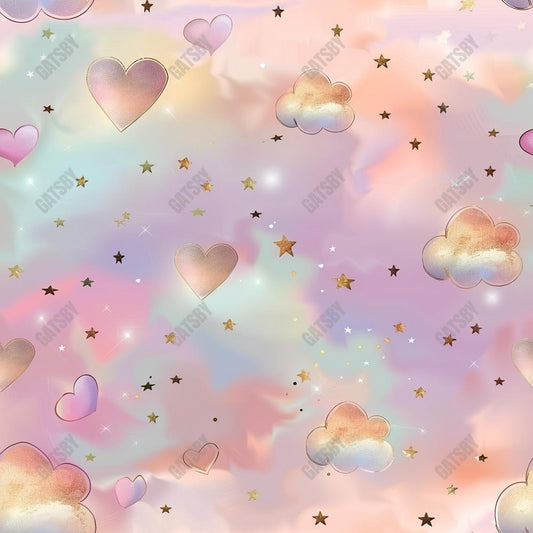Gatsby Colorful Valentine Sky Stars And Cloud Photography Backdrop Gbsx-01243