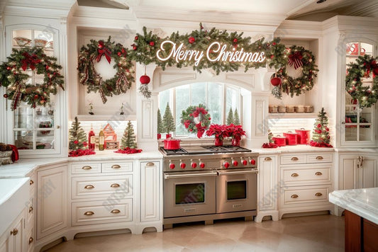 Gatsby Country Christmas Kitchen Photography Backdrop GBSX-00065