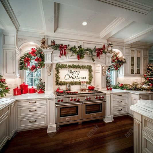 Gatsby Country Christmas Kitchen Photography Backdrop GBSX-00066