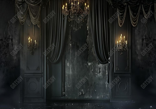 Gatsby Dark Vintage Black Wall Photography Backdrop Gbsx-00382