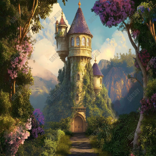 Gatsby Fairy Tale Princess Castle In Forest Photography Backdrop Gbsx-01229