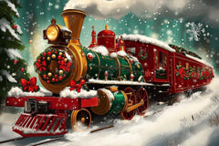 Gatsby Fine Art Christmas Train Photography Backdrop Gbsx-01126