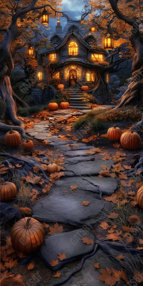 Gatsby Forest Haunted Cottage Photography Backdrop Gbsx-00553