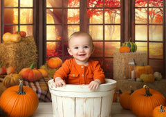 Gatsby Autumn Pumpkins Window Photography Backdrop GBSX-00170