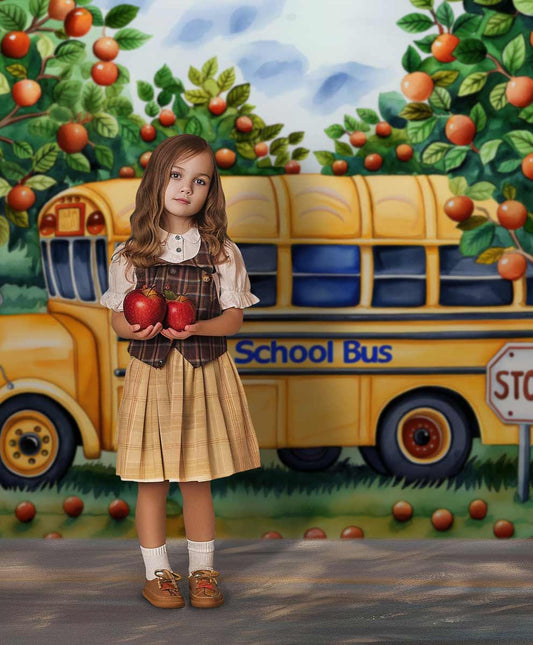 Gatsby Yellow School Bus Photography Backdrop Gbsx-00391