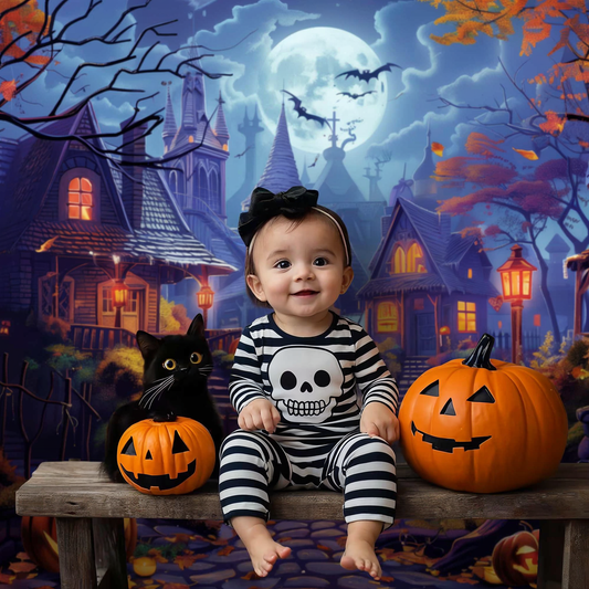 Gatsby Halloween Spooky Town Photography Backdrop Gbsx-00556