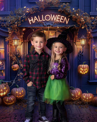 Gatsby Halloween Purple Doorway Photography Backdrop Gbsx-00632