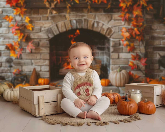 Gatsby Cozy Autumn Fireplace Photography Backdrop Gbsx-00847