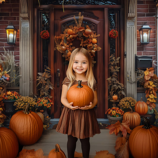 Gatsby Autumn House Door Photography Backdrop Gbsx-00882