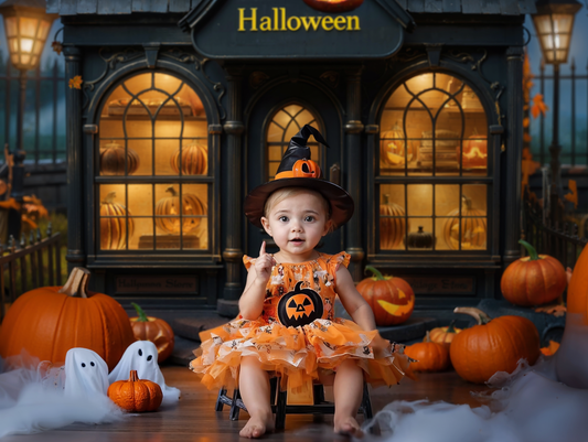 Gatsby Halloween Village Store Photography Backdrop Gbsx-00911