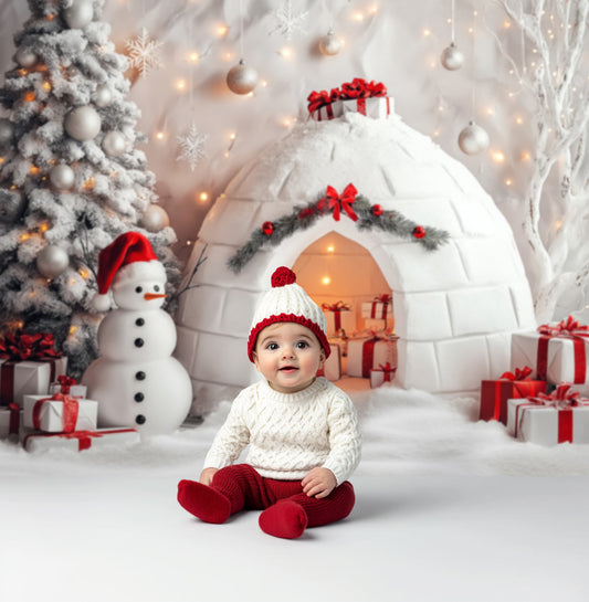 Gatsby Winter Snowman Ice House Photography Backdrop Gbsx-01281