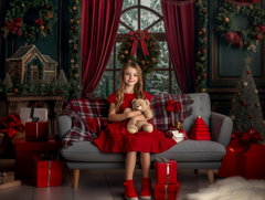 Beary Christmas Window Photography Backdrop GBSX-99648