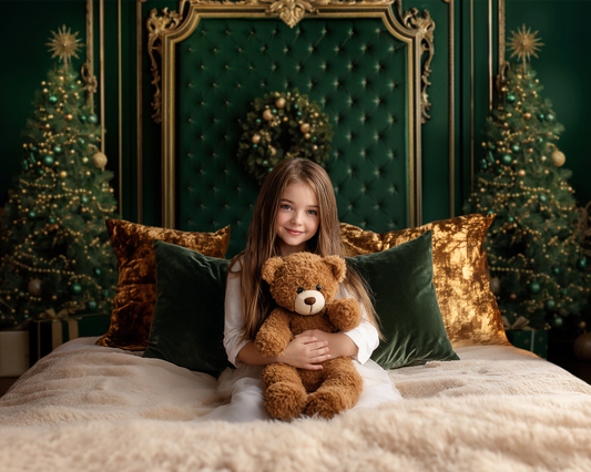 Velvet Evergreen Headboard Photography Backdrop GBSX-99947