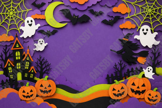 Gatsby Cute Halloween Paper Craft Photography Party Backdrop GB_01297