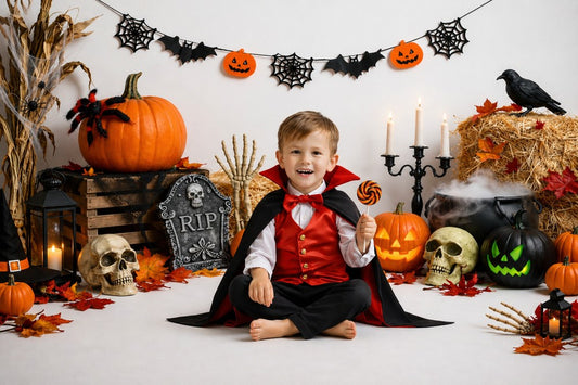 Gatsby Classic Halloween Pumpkin Decor Photography Party Backdrop GB_01298