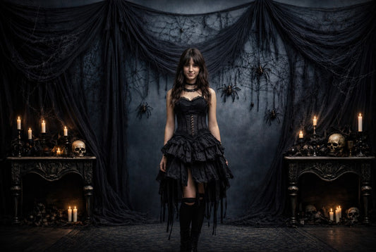 Gatsby Gothic Spider Halloween Interior Photography Backdrop GB_01303