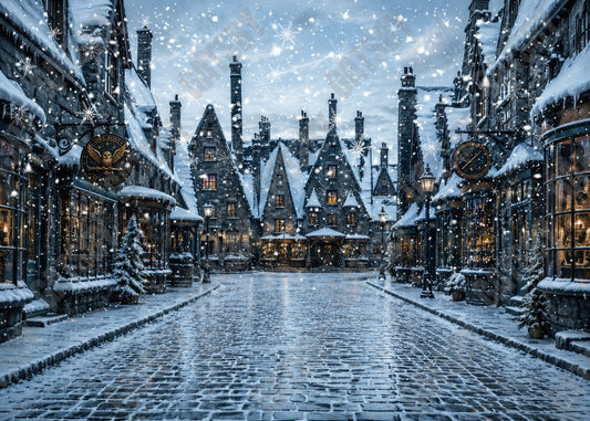 Gatsby Magical Snowy Town Photography Party Backdrop GB_01311