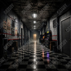 Gatsby Creepy Arcade Hallway Photography Party Backdrop GB_01315