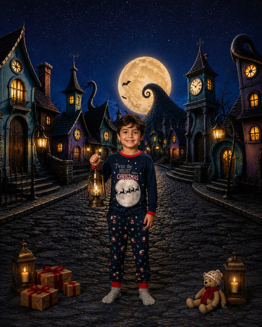 Gatsby Whimsical Halloween Village Photography Party Backdrop GB_01323