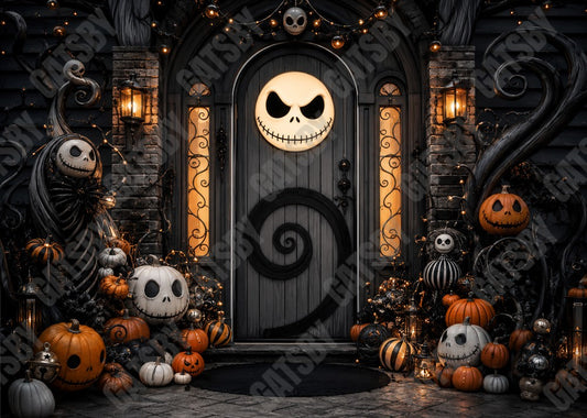 Gatsby Whimsical Halloween Door Photography Party Backdrop GB_01324