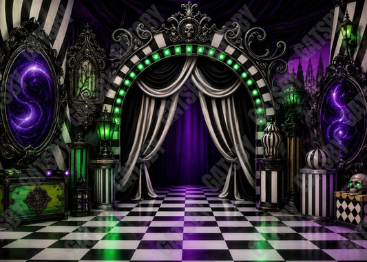 Gatsby Whimsical Haunted Portal Photography Party Backdrop GB_01327