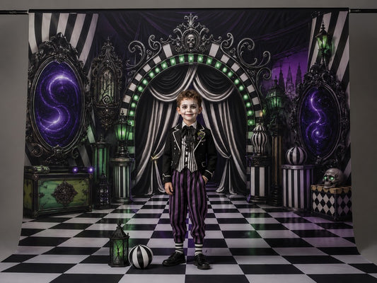 Gatsby Whimsical Haunted Portal Photography Party Backdrop GB_01327